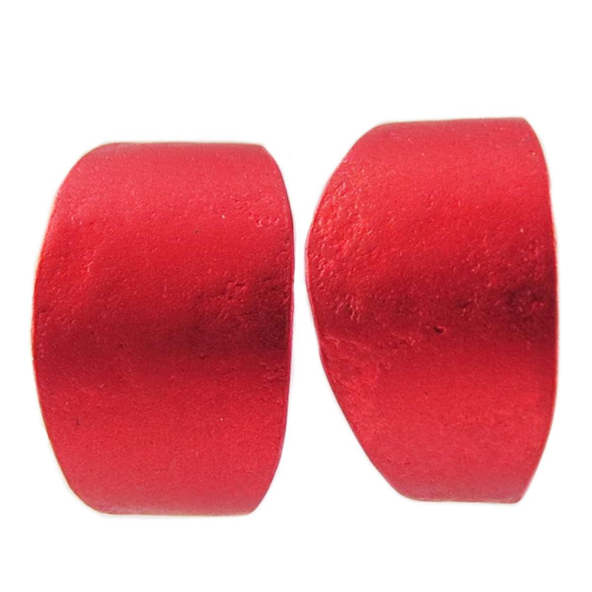 Créoles artisanales \'Aluminirock\' rouge - 17 mm, 10 mm - [R1227]