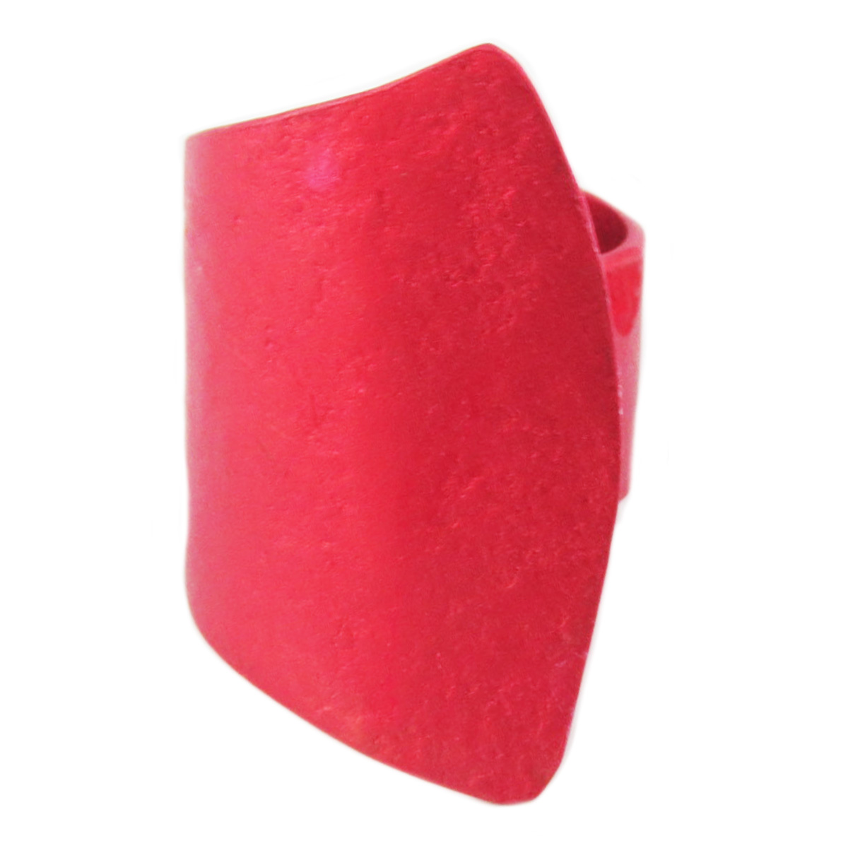 Bague artisanale \'Aluminirock\' rouge - 32 mm - [R1260]
