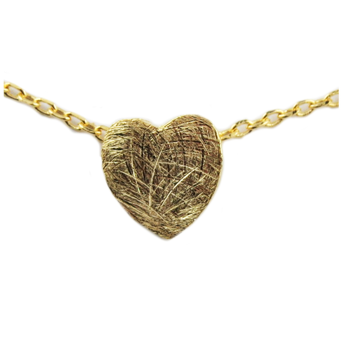 Collier artisanal \'Love\' (coeur) doré - 8x7 mm - [R1388]