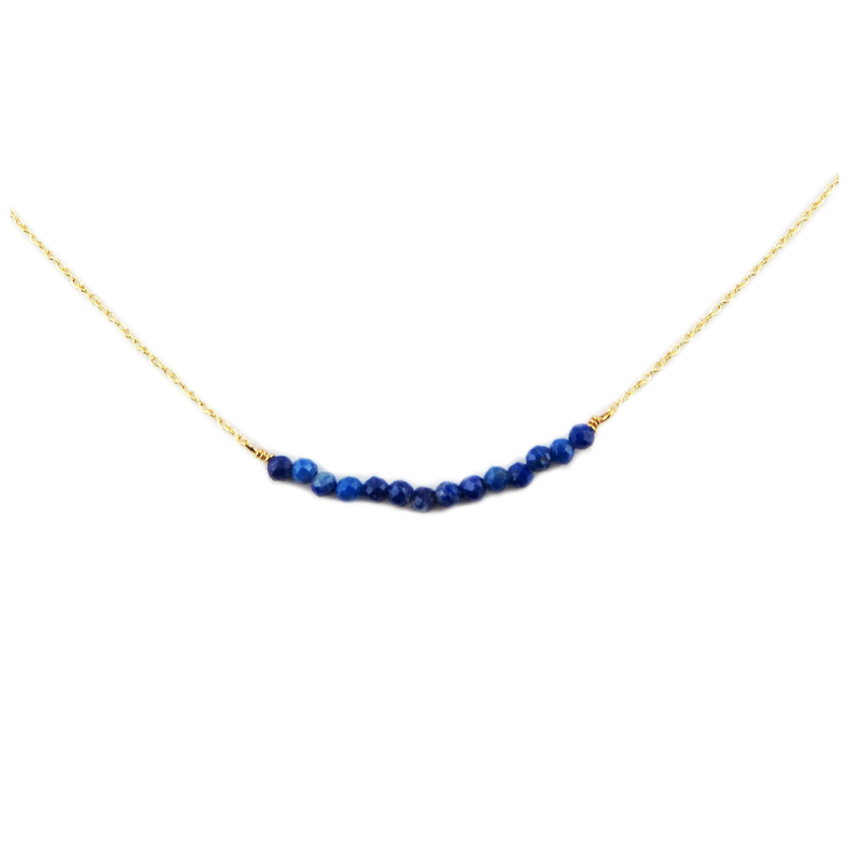 Collier artisanal \'Boho\' bleu doré - 22x2 mm - [R1400]