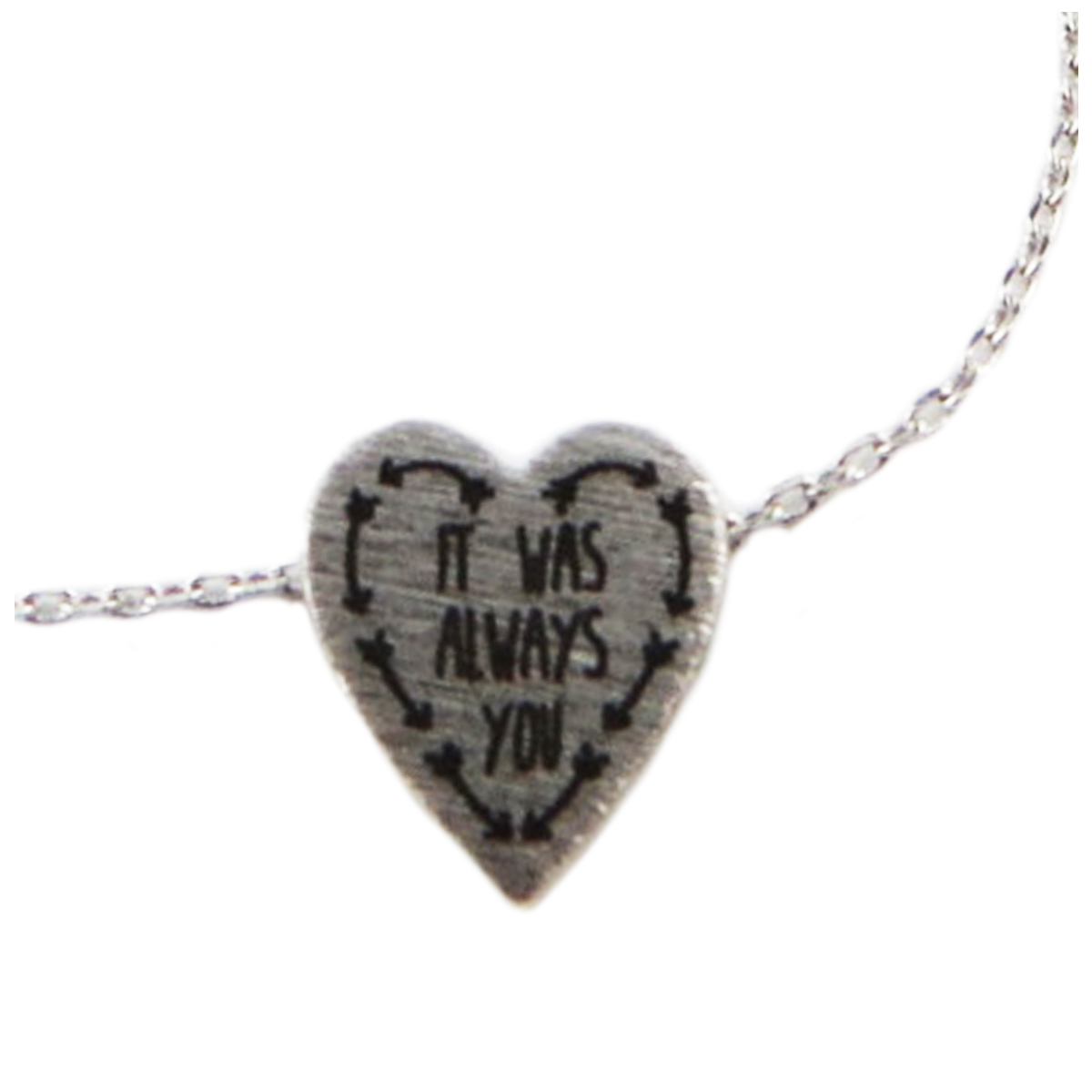Bracelet artisanal \'Messages\' argenté (It was always you) -  11x10 mm - [R1490]