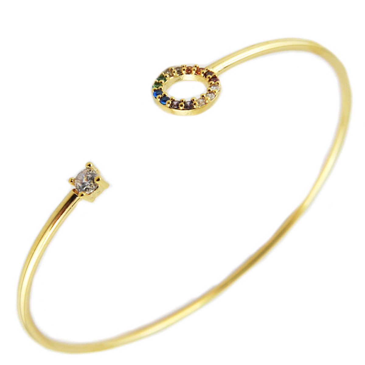 Bracelet artisanal \'Sissi\' multicolore doré - 7x7 mm - [R1505]