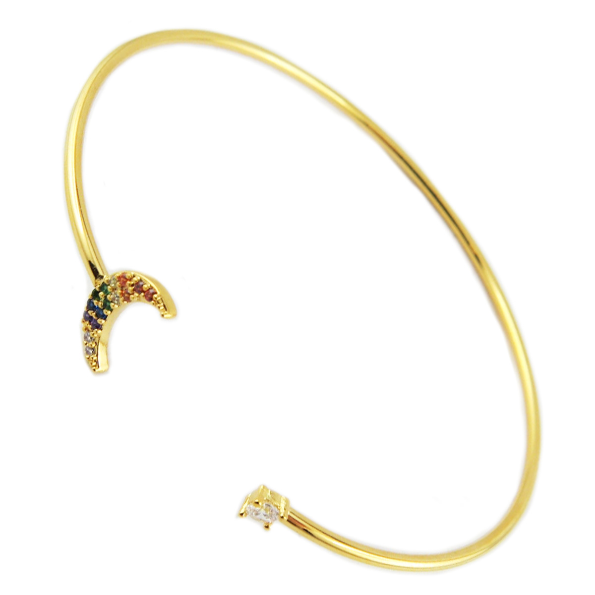 Bracelet artisanal \'Luna\' multicolore doré - 10x5 mm - [R1506]