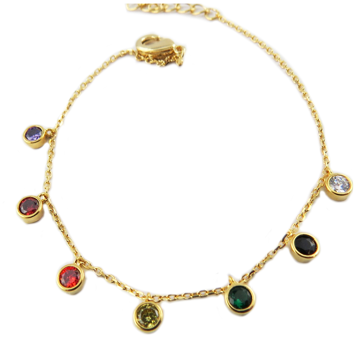 Bracelet artisanal \'Sissi\' multicolore doré - 3 mm - [R1508]
