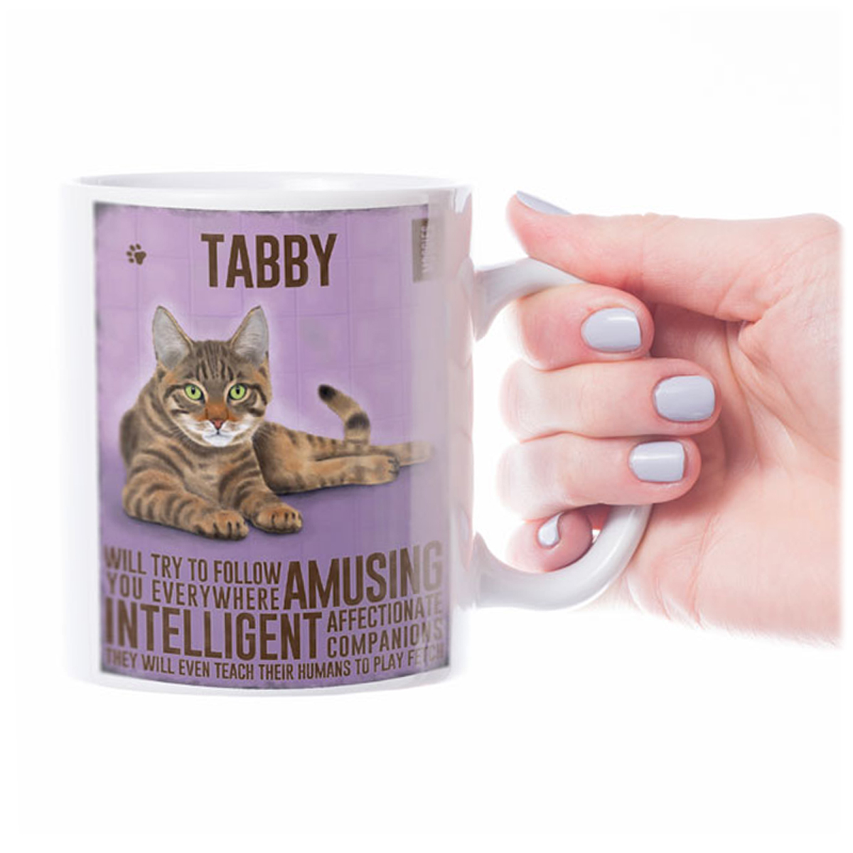 Mug céramique \'Chats\' violet (Tabby) - 95x80 mm - [R1788]