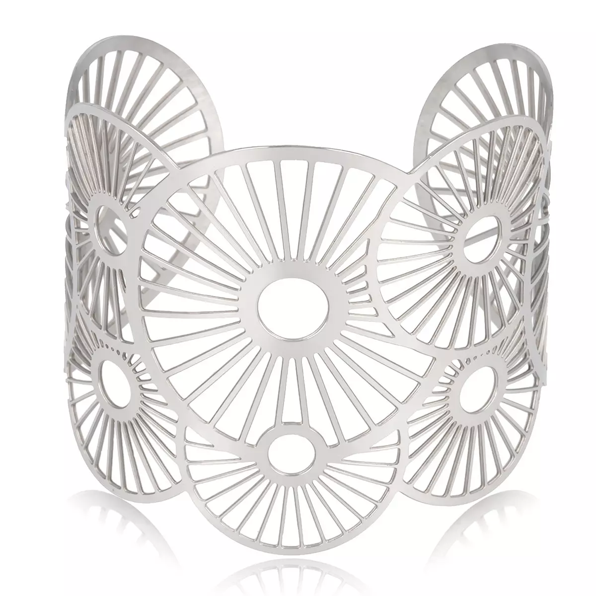 les trésors de lily Bracelet Acier 'Flora' argenté 54 mm 57 mm [R2645]