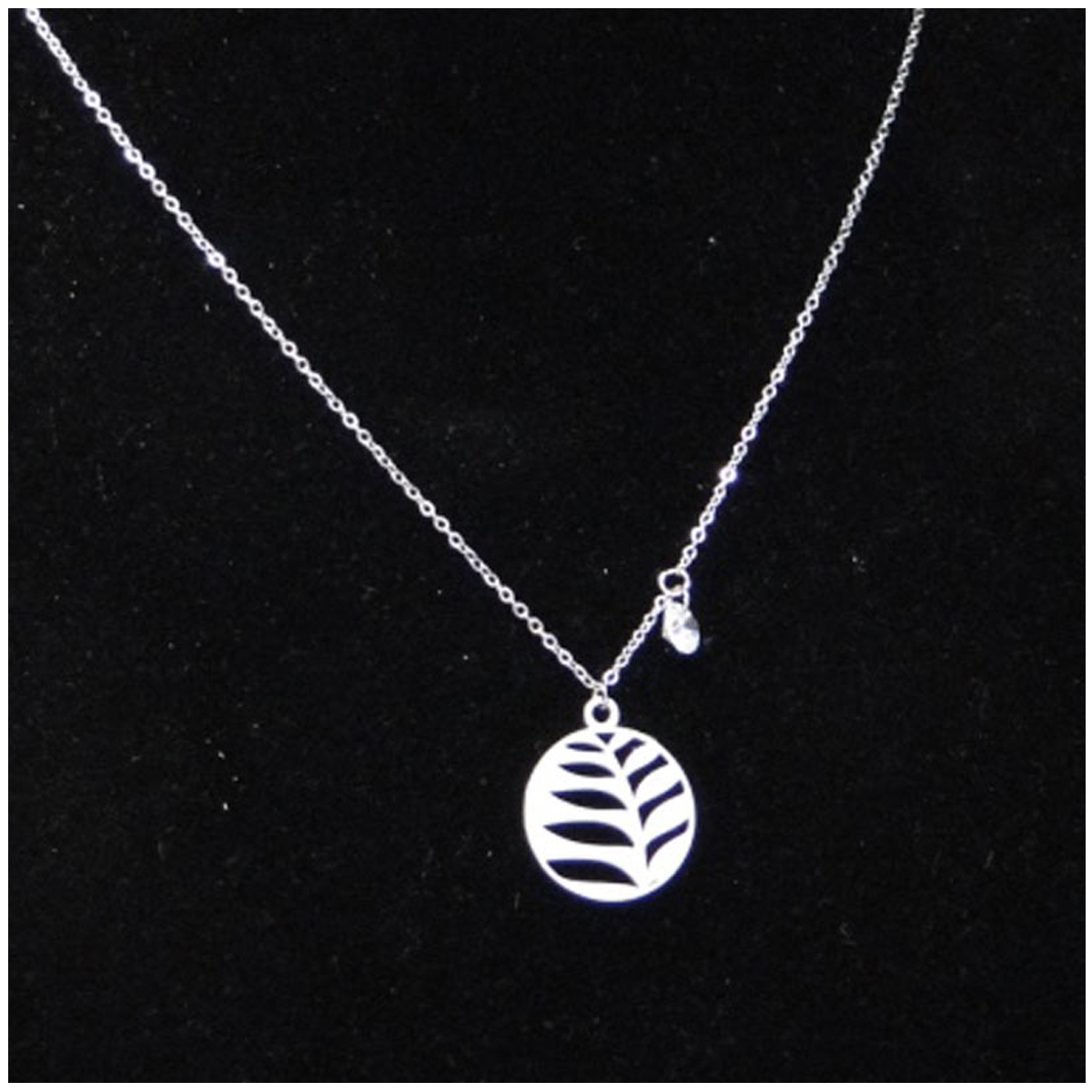 Collier créateur acier \'Jungle\' argenté - 16 mm - [R4455]