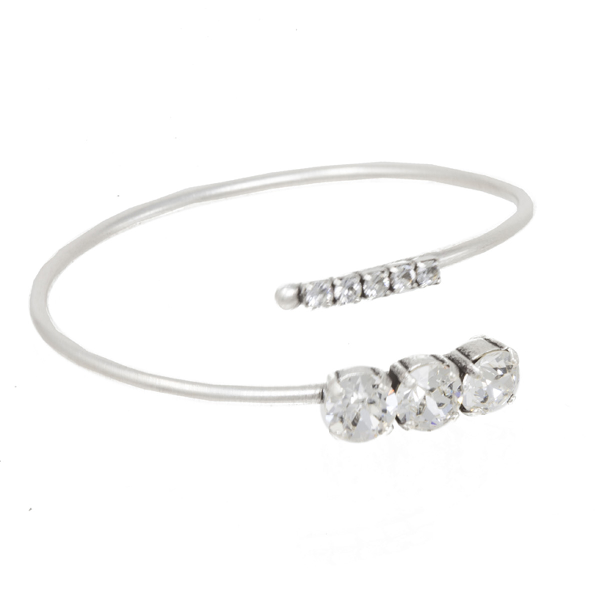 Bracelet artisanal \'Mythique Syracuse\' blanc argenté - 25x8 mm - [R4589]