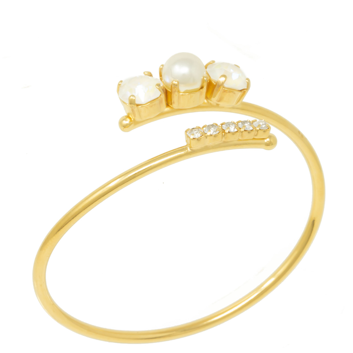 Bracelet artisanal \'Mythique Syracuse\' blanc doré - 25x8 mm - [R4590]