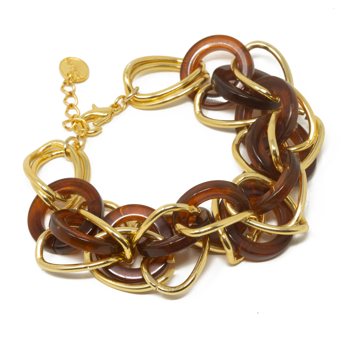 Bracelet artisanal \'Mythique Syracuse\' rouge doré - 20 mm - [R4597]