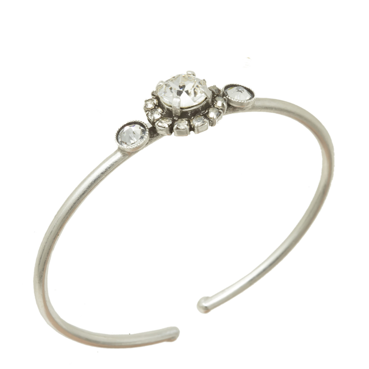 Bracelet artisanal \'Mythique Syracuse\' blanc argenté - 25x13 mm - [R4599]