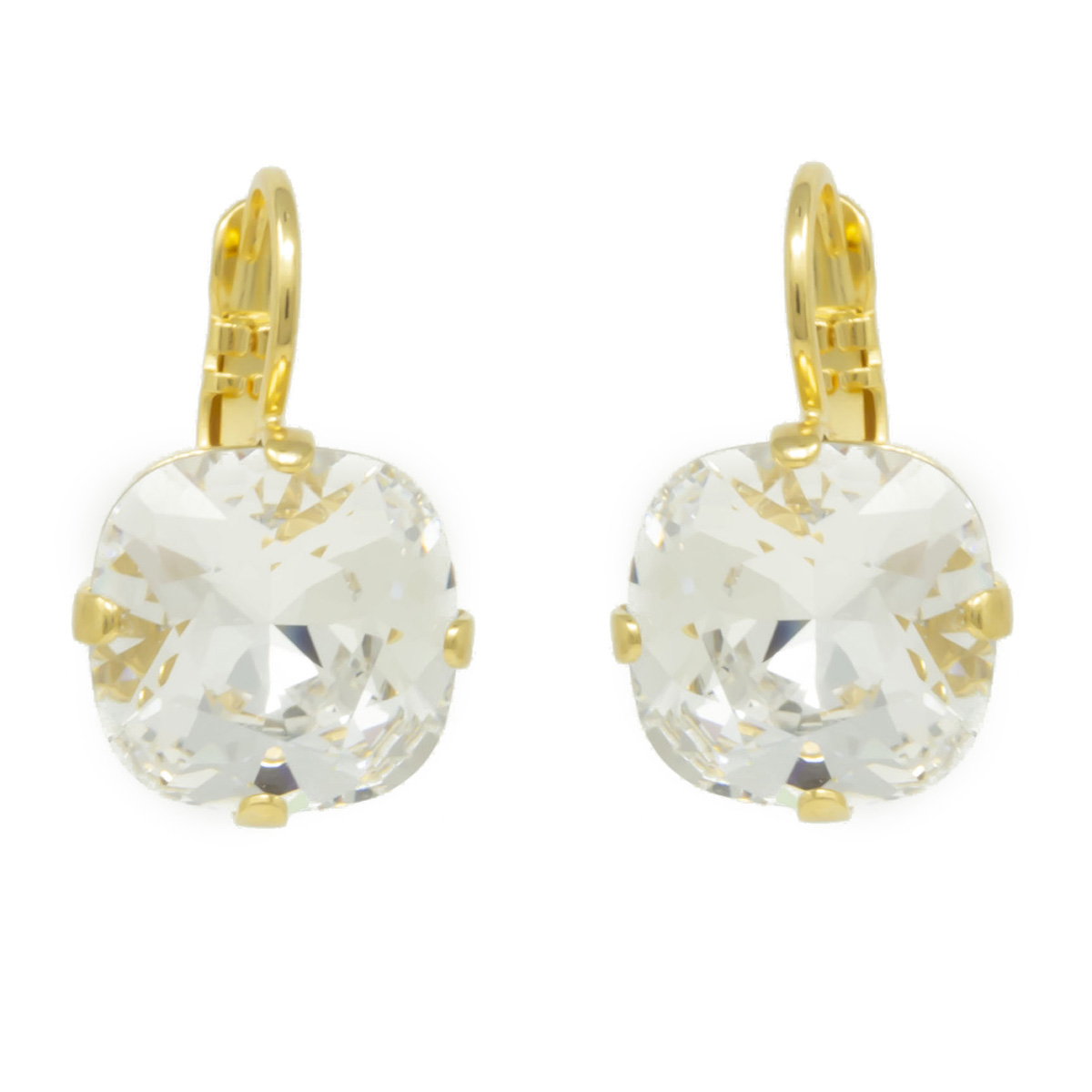 Dormeuses artisanales \'Mythique Syracuse\' blanc doré  - 12x12 mm - [R4663]