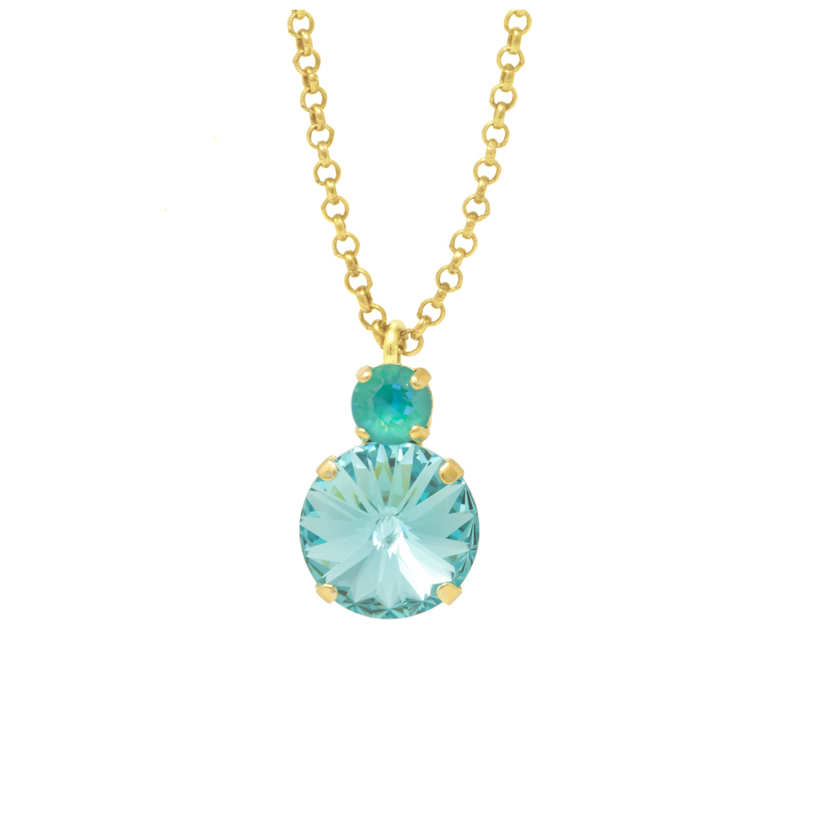 Collier artisanal \'Mythique Syracuse\' turquoise doré - 20x13 mm - [R4677]