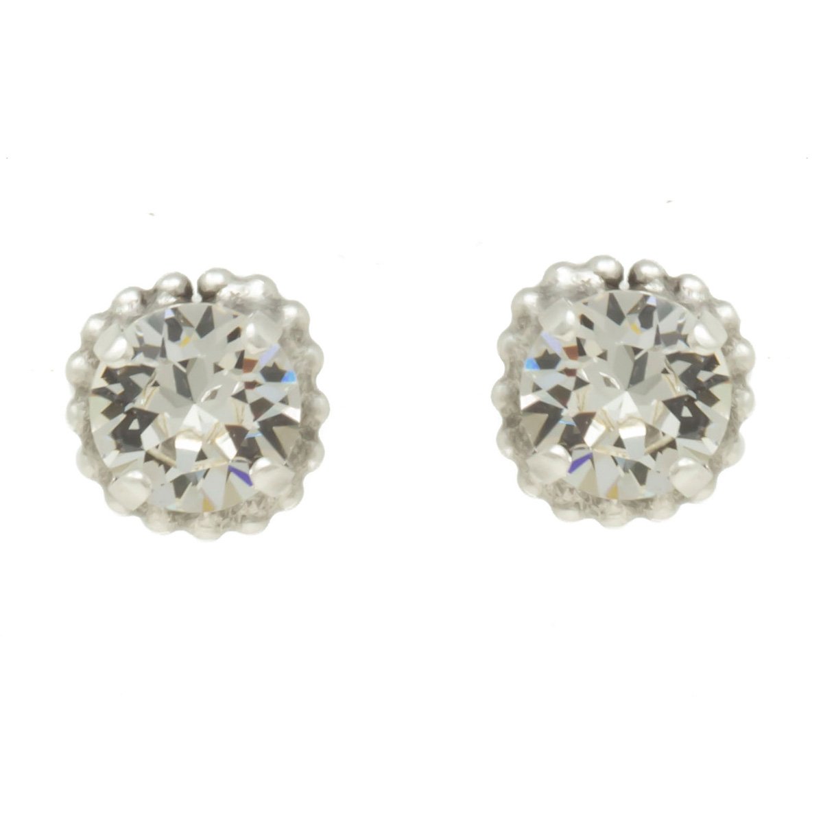 Boucles artisanales \'Mythique Syracuse\' blanc argenté - 10x10 mm - [R4718]