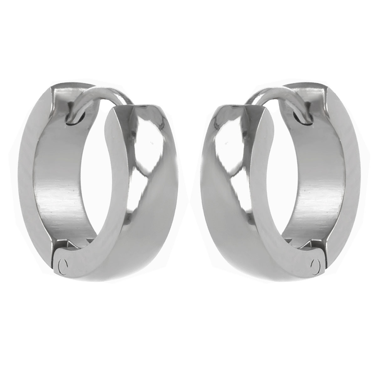Créoles acier \'Peaceful\' argenté - 12 mm 4 mm - [R4838]