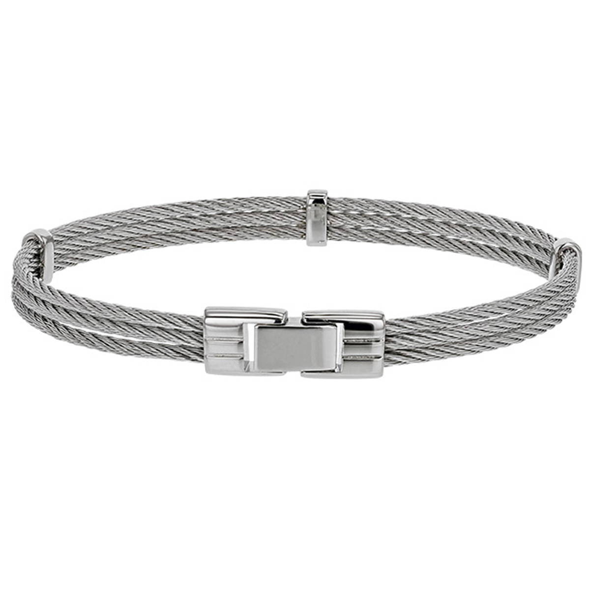Bracelet Acier \'Peaceful\' argenté - 66x54x6 mm - [R5114]