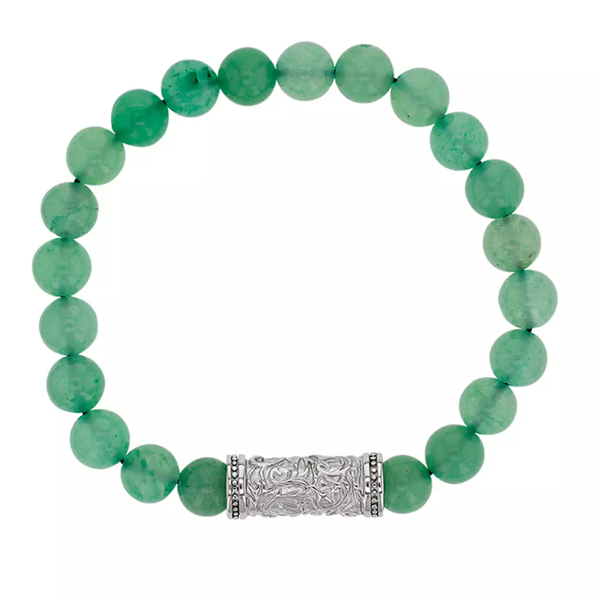les trésors de lily Bracelet acier 'Minéralia' aventurine doré 8 mm (18 à 20 cm) [R5128]