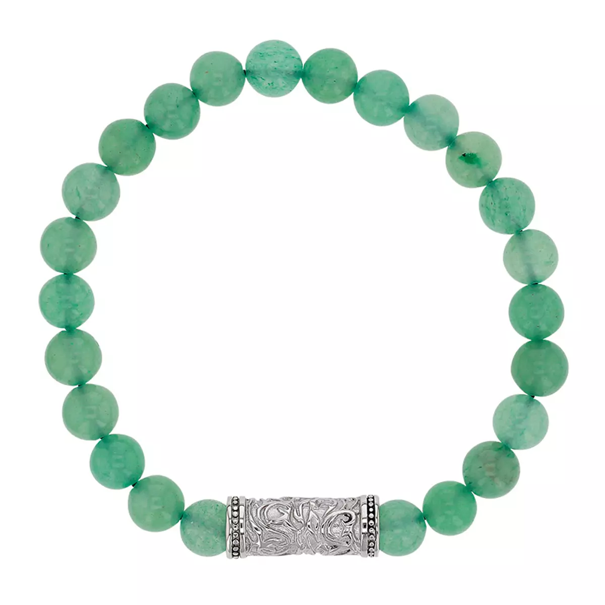 les trésors de lily Bracelet acier 'Minéralia' aventurine doré 8 mm (20 à 22 cm) [R5129]
