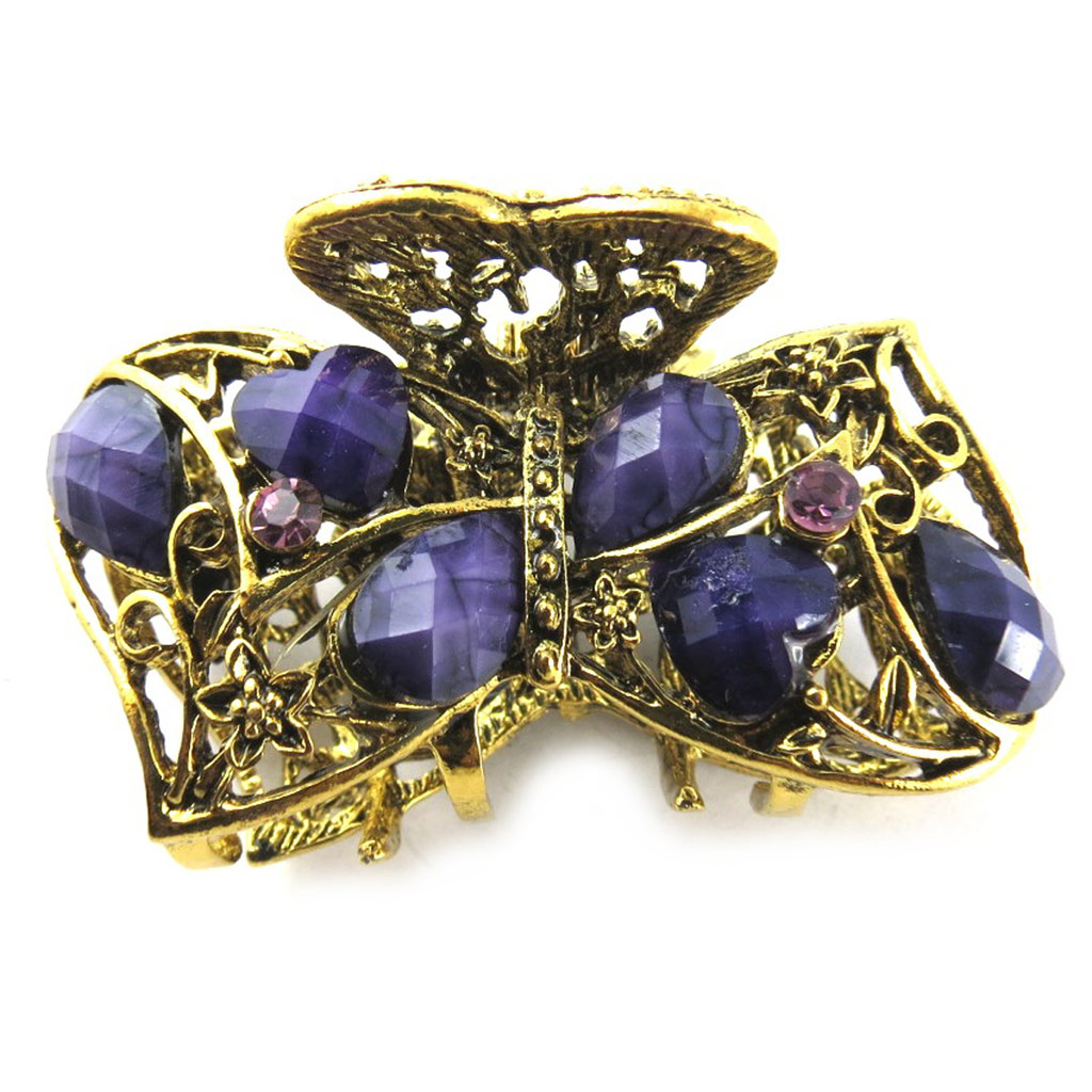 Pince créateur \'Bohemian Rhapsody\' violet doré - 5x2 cm - [R5350]