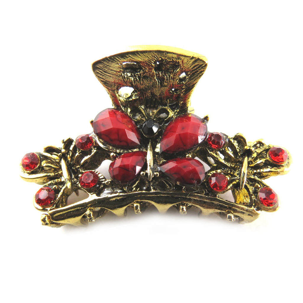 Pince créateur \'Bohemian Rhapsody\' rouge doré - 48x23 mm - [R5356]
