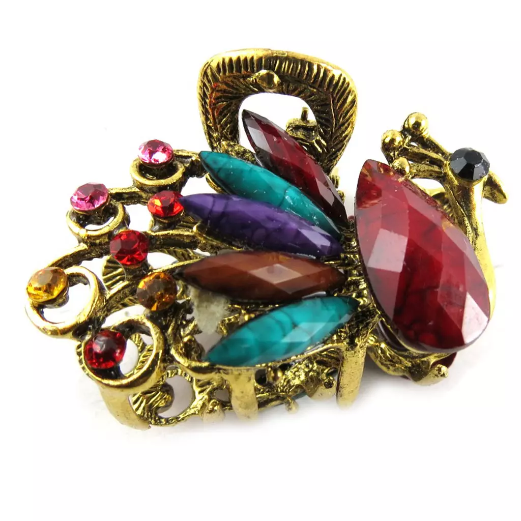 les trésors de lily Pince créateur 'Bohemian Rhapsody' multicolore doré (paon) 45x30 mm [R5370]
