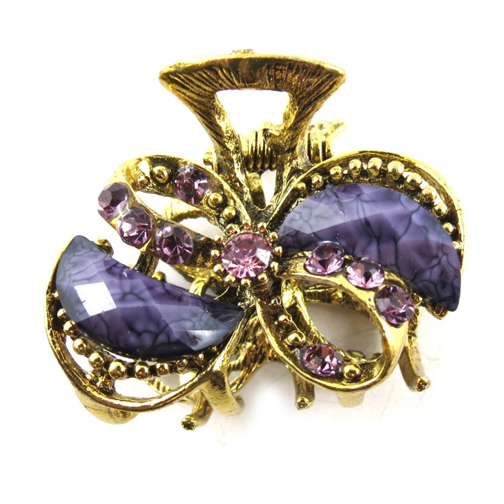 Pince créateur \'Bohemian Rhapsody\' violet doré - 37x30 mm - [R5377]