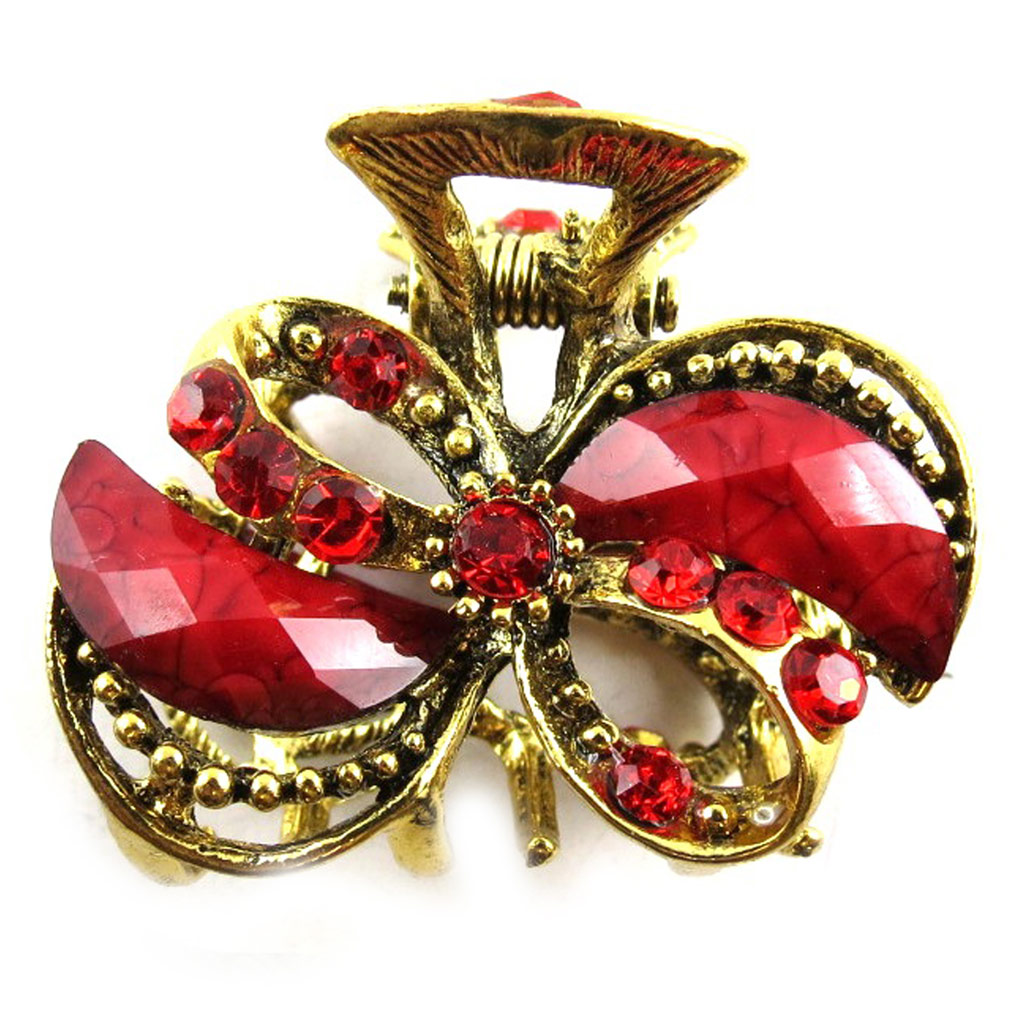 Pince créateur \'Bohemian Rhapsody\' rouge doré - 37x30 mm - [R5379]