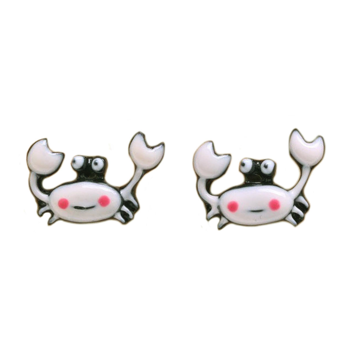 Boucles créateur \'Lilipoupettes\' (crabe) beige - 15x10 mm - [R6206]