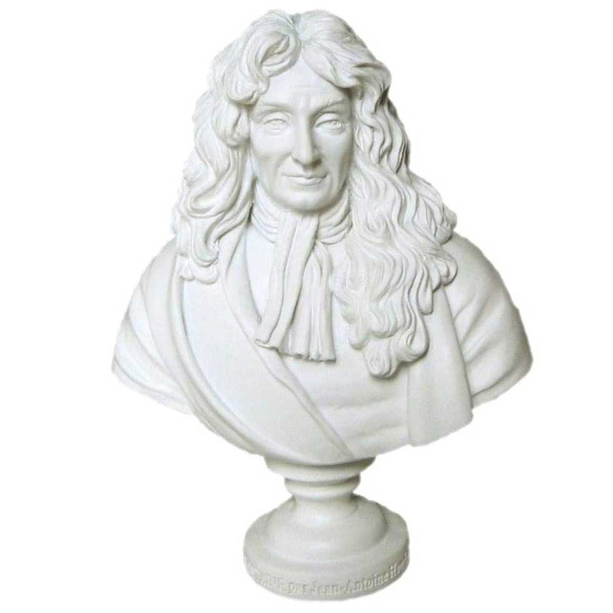 Figurine résine \'La Fontaine\' blanc (par Jean-Antoine Houdon) - 13 cm - [R6655]