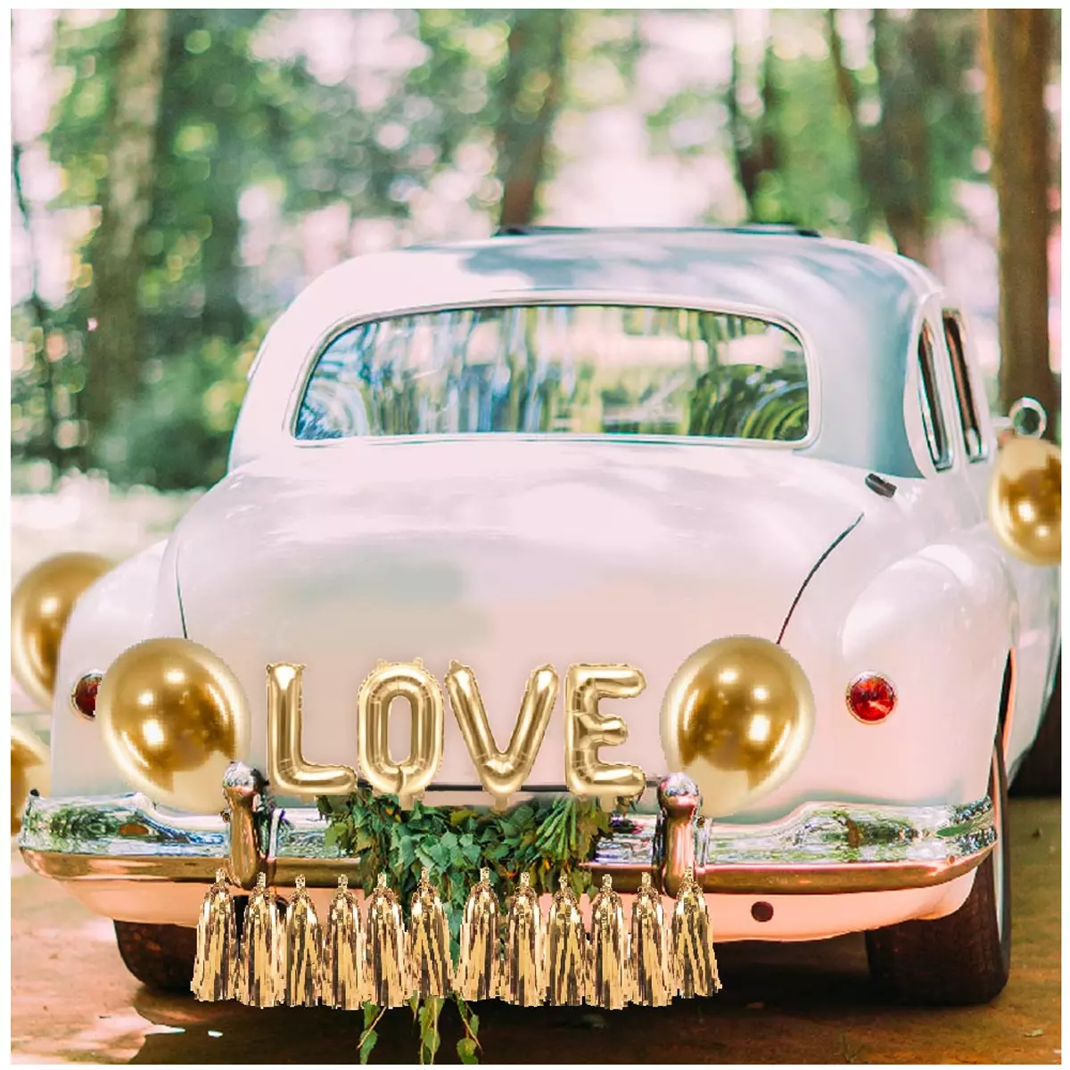 les trésors de lily Kit de décoration voiture 'Mariage' doré (Love) 20x17x4 cm [R6712]