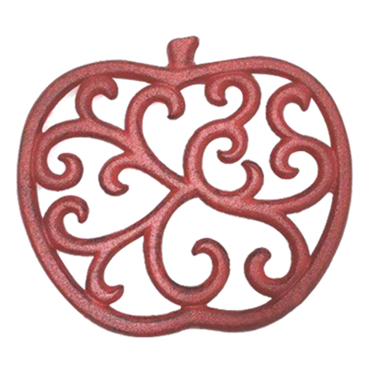 Dessous de plat fonte \'Pomme\' rouge - 20x18 cm - [R6787]