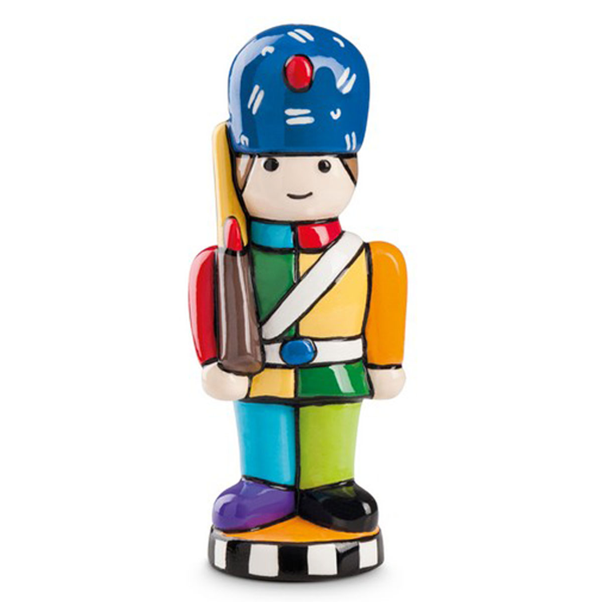 Figurine céramique \'Soldat\' multicolore (Britto) - 12x4 cm - [R6880]