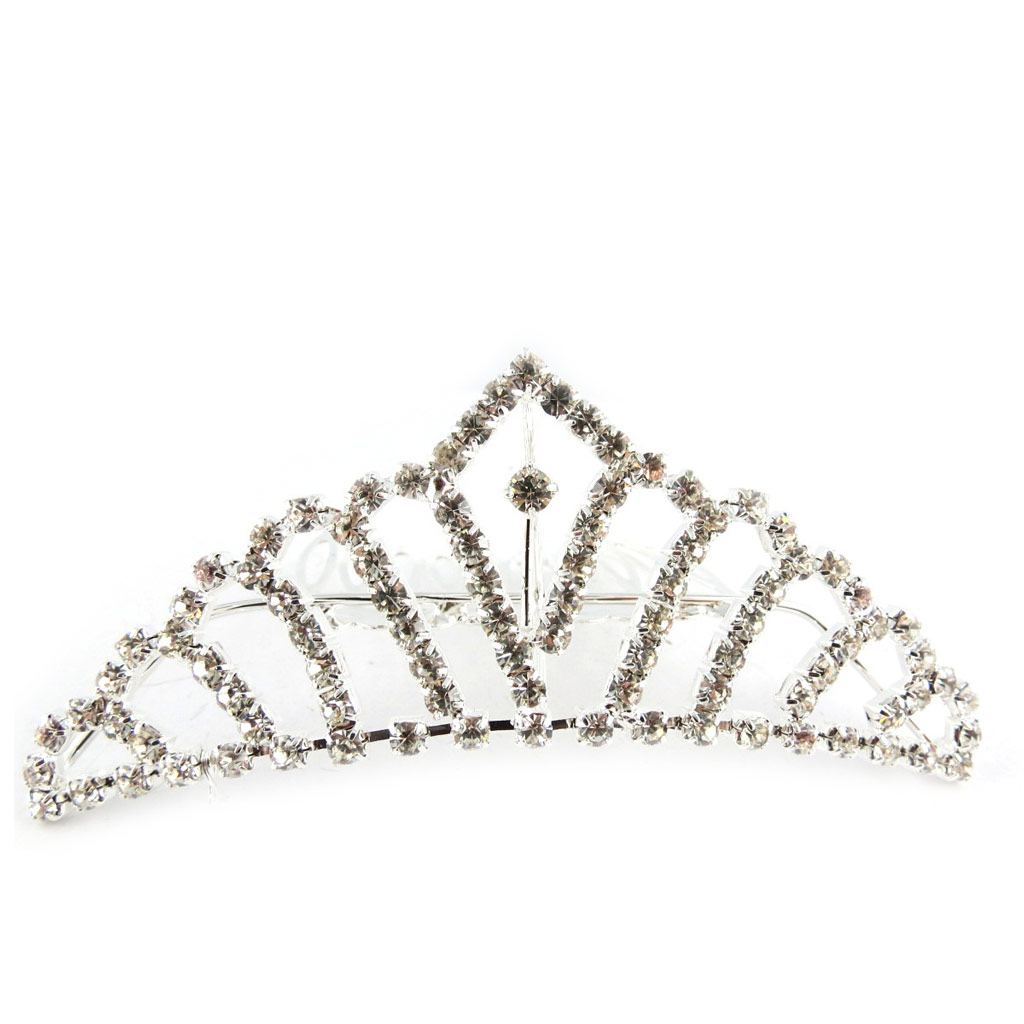 Diadème peigne \'Sissi\' Blanc - 98x36 mm - [R6994]