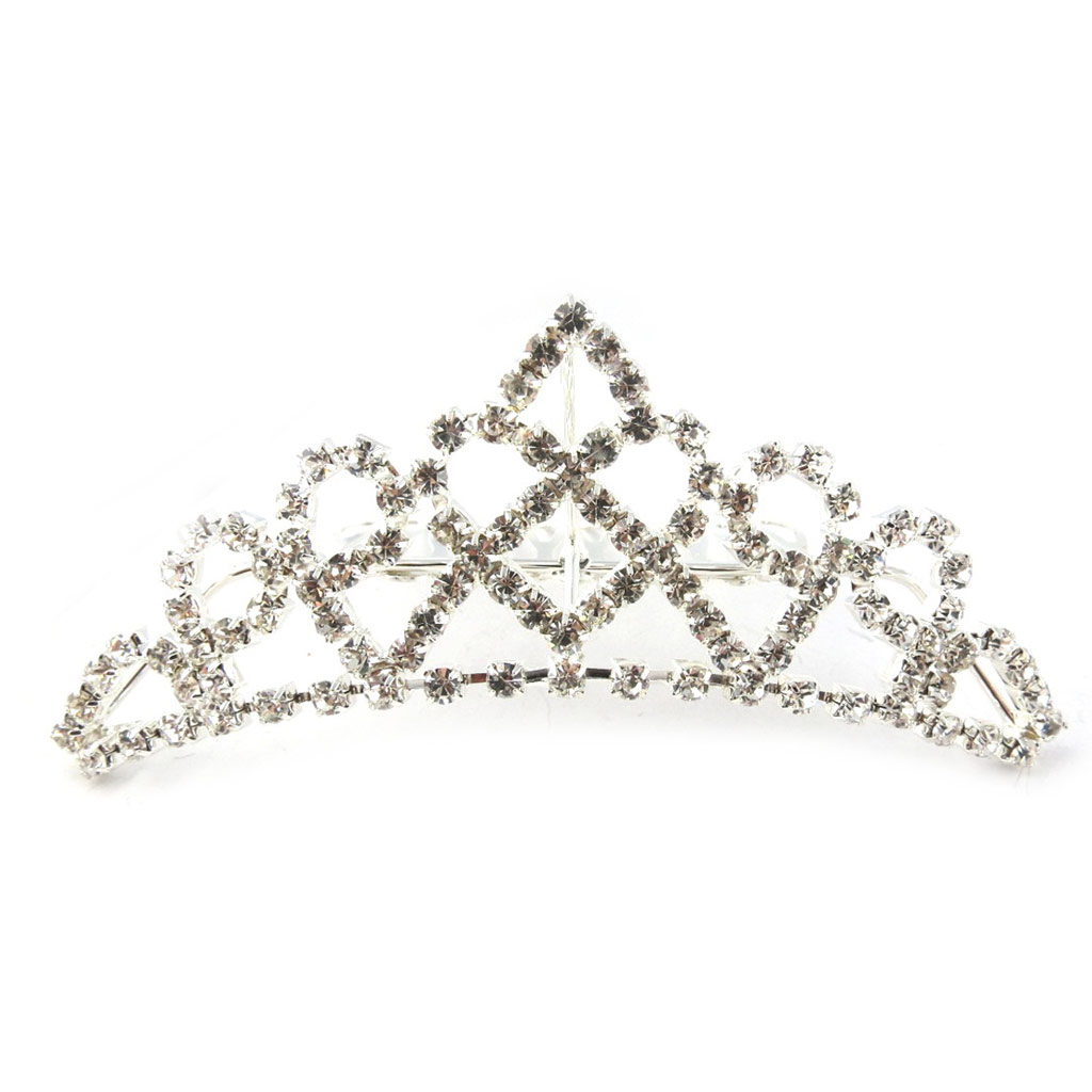 Diadème peigne \'Sissi\' Blanc - 98x36 mm - [R6996]
