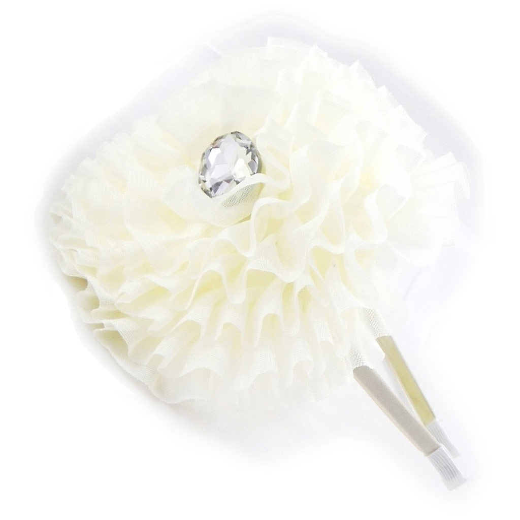 Serre-Tête créateur \'Sissi\' ivoire - 14 cm - [H7580]