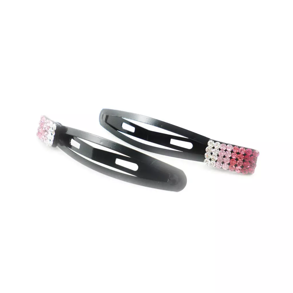 les trésors de lily Barrettes Créateur 'Sissi' rose (cristal) 67x12 mm [I9264]