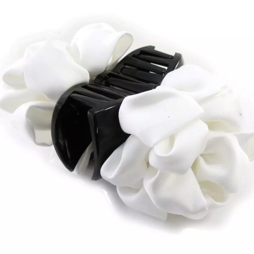 les trésors de lily Pince créateur 'Scarlett' blanc satiné motif 7x5 cm [J0435]