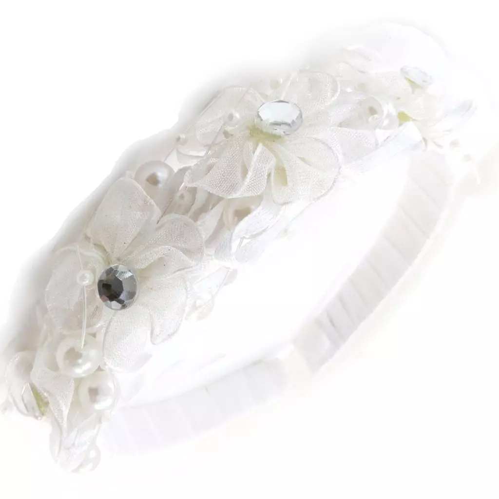 les trésors de lily Serre Tête créateur 'Scarlett' blanc 100x25 mm [J0439]