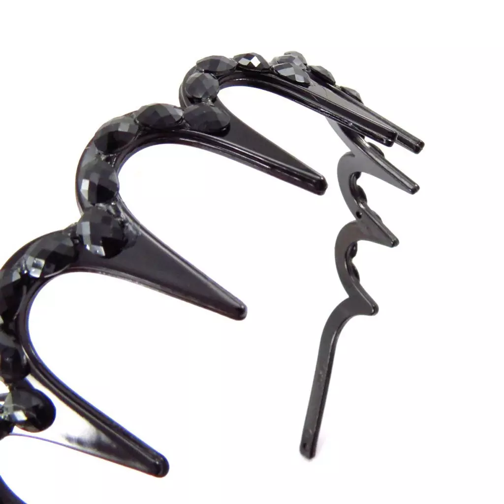 les trésors de lily Serre Tête 'Cristal' noir 3 cm [J5747]