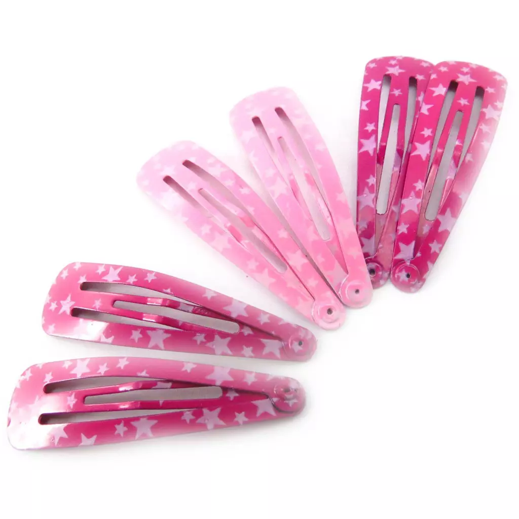 les trésors de lily Set 6 barrettes 'Coloriage' étoiles rose (47 cm) [J5841]