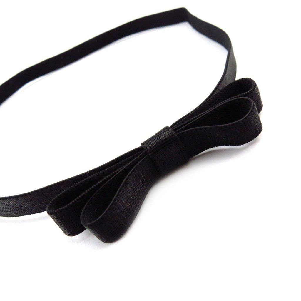 Bandeau souple \'Scarlett\' noir - 1 cm - [J5921]