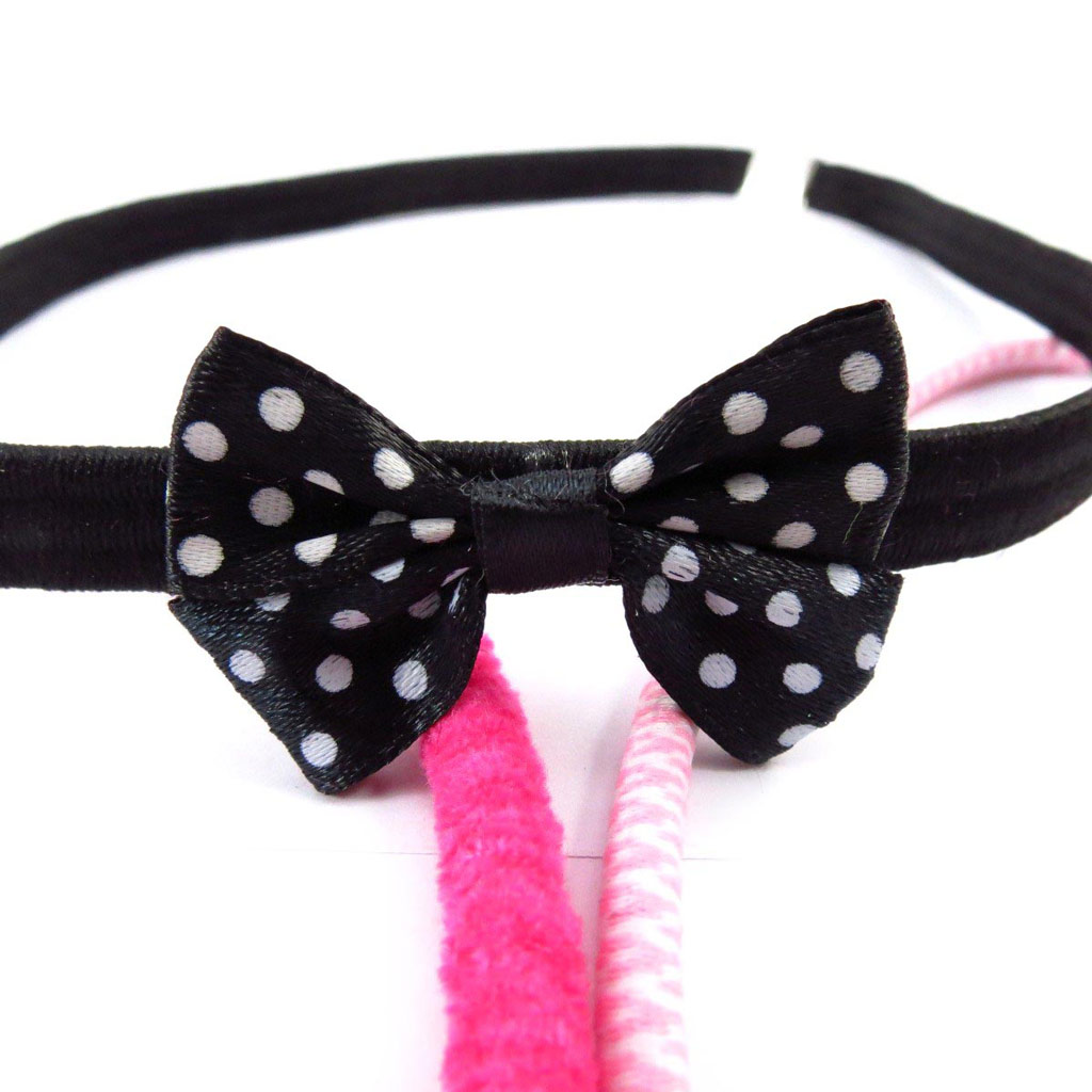 Set de 3 bandeaux \'Scarlett\' noir rose - 4, 6 et 9 mm - [J5924]