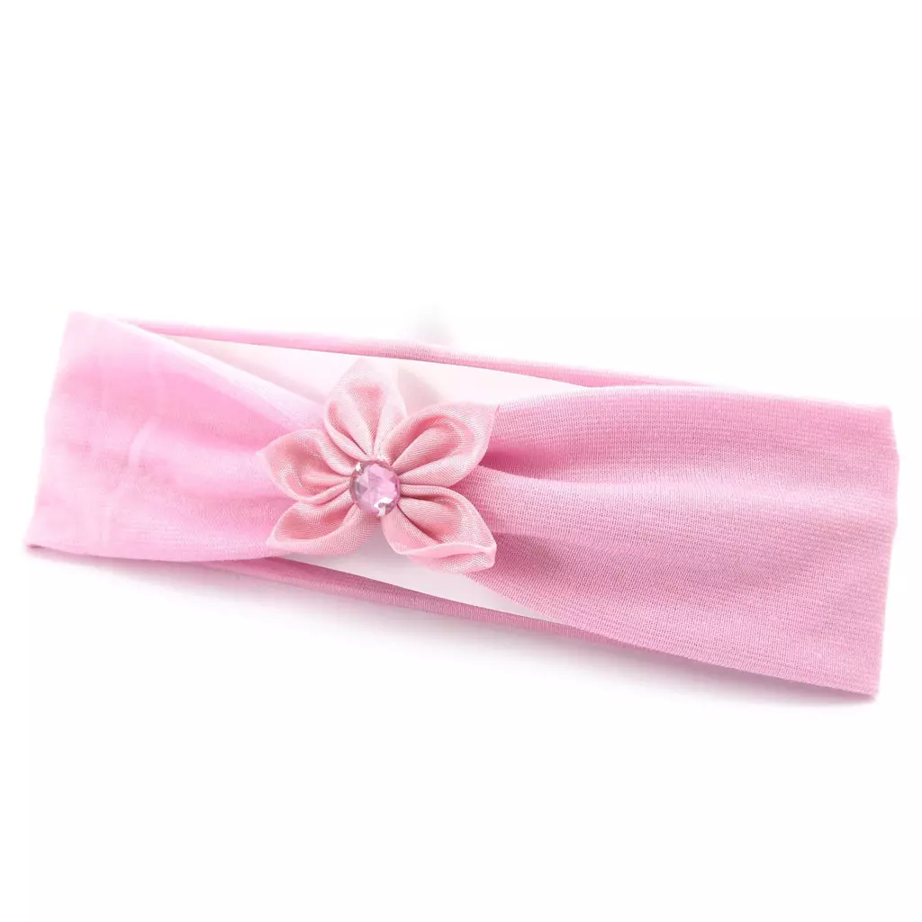 les trésors de lily Bandeau enfant cérémonie 'Princesse' rose 5 cm [J8962]