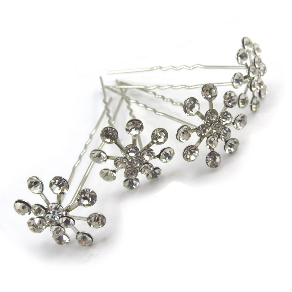 Quattuor chignon \'Sissi\' blanc (cristal) - [K0942]