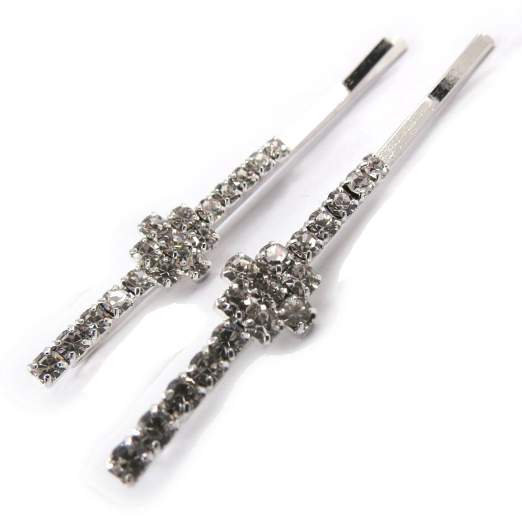 Barrettes créateur \'Sissi\' blanc - 65x8 mm - [K1034]