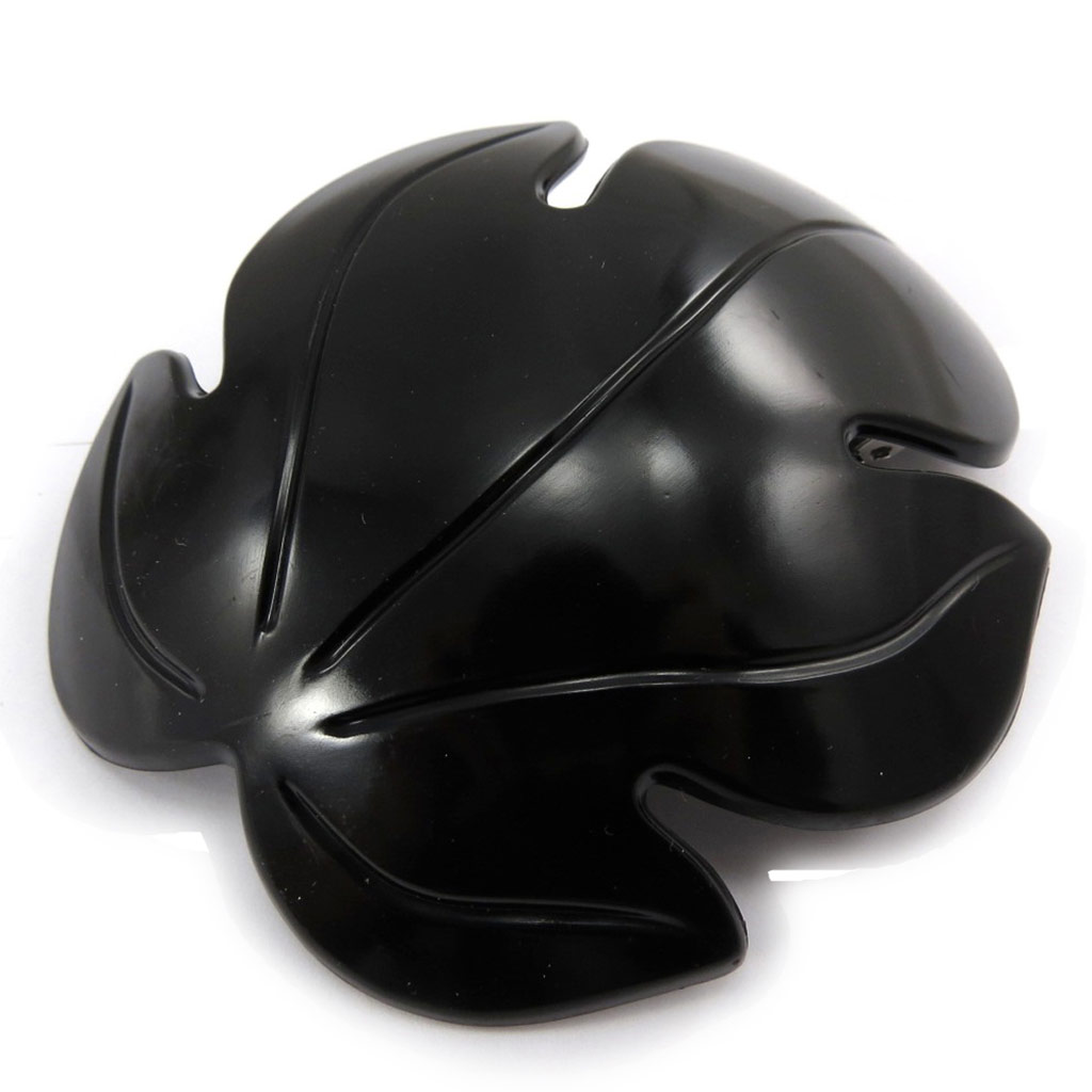 Barrette \'Simplicité\' noir (feuille) - 10x8 cm - [K1044]