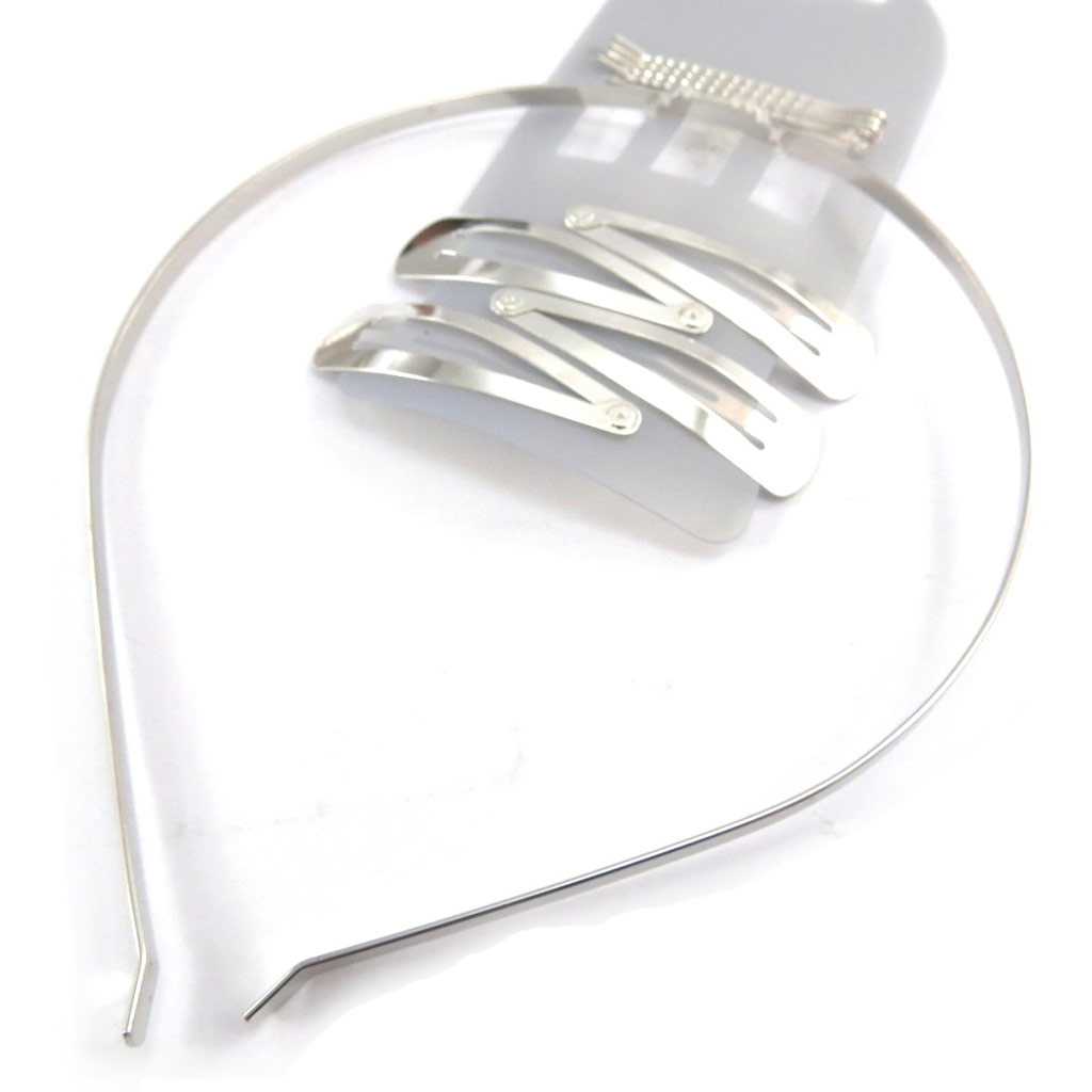 Set coiffure \'Simplicité\' argenté - 9 pièces - [K1321]