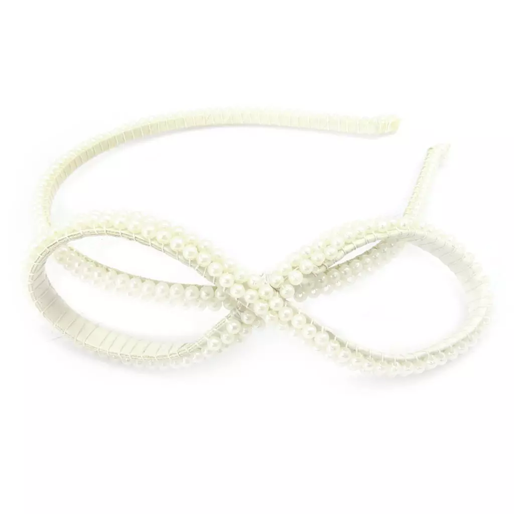 les trésors de lily Serre Tête créateur 'Perla' blanc ivoire 14x3 cm (perles) [K3168]