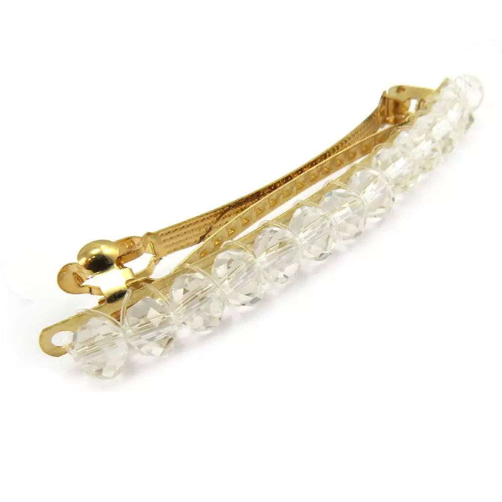 les trésors de lily Barrette créateur 'Scarlett' blanc doré 80x8 mm [L6271]