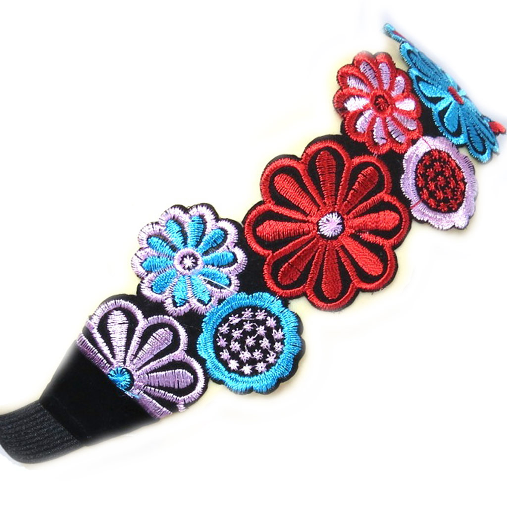 Serre-tête souple \'Altaï\' rouge bleu - 55 mm - [L6358]